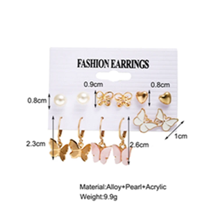 Hzs100 Wholesale Fashion Earrings Women Jewelry Kit Butterfly Heart