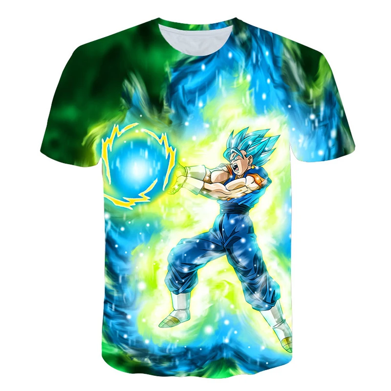 Custom Design Polyester Cotton Blend 3D Digital Printing Personalised t Shirts Anime T-shirt Cartoon Ball Dragon Shirt