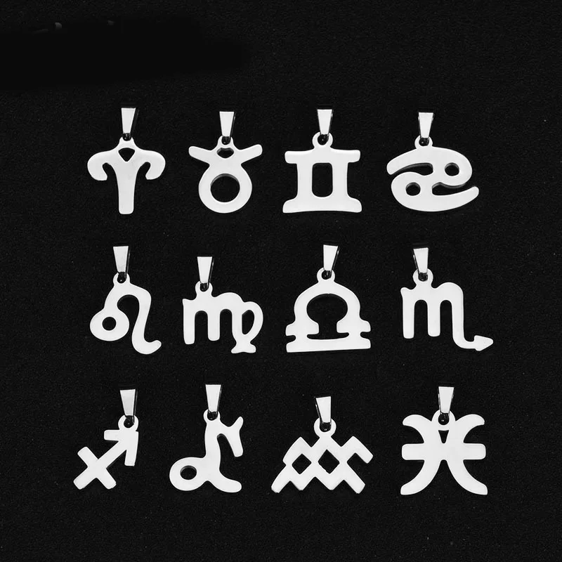 Lot Stainless Steel 12 Constellation Charms Star Zodiac Sign - Temu