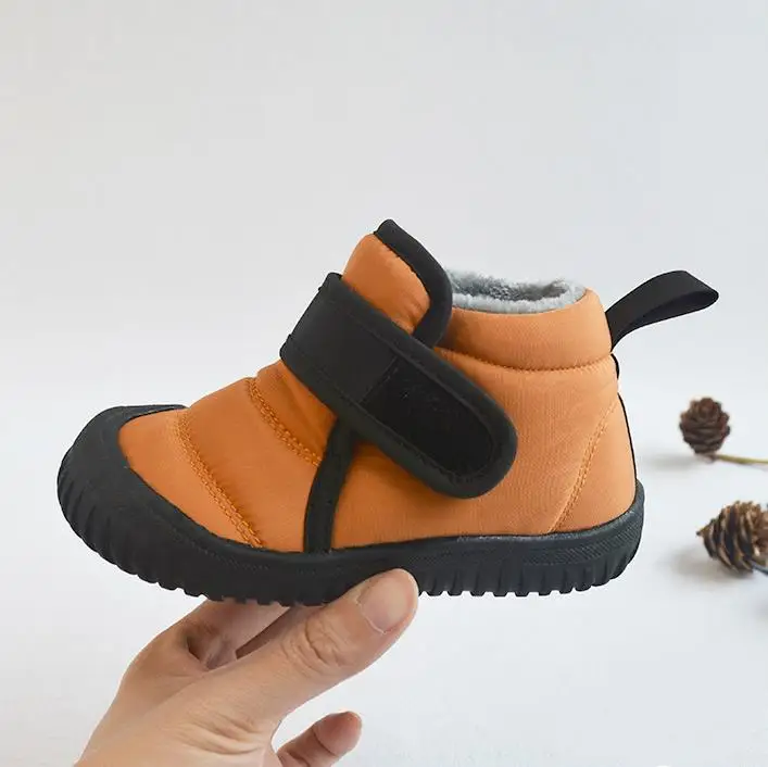 Colmkley Unisex Baby Warm Boots Stitching Velvet Warm Short Cotton Slip-On Shoes