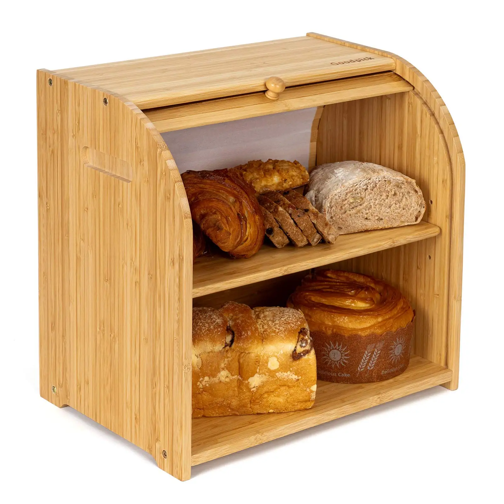 Wholesale Bamboo Bread Box with Sliding Cutting Drawer Bread Bin with Front  Window, Adjustable 2 Layer Food Storage Bin with Removable Layer - China  Bamboo Bread Box and Bamboo Bread price