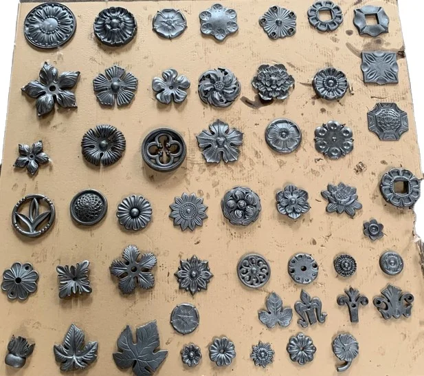 Cast Iron Component Fence Or Gate Decorate Leaves And Flowers Part