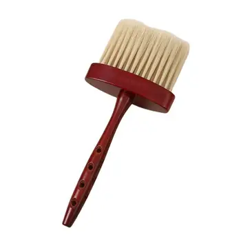 High Quality Professional Barber Neck Brush Natural Hair Makeup Brushes with Wood Handle Grip Nylon Material for Salon Use