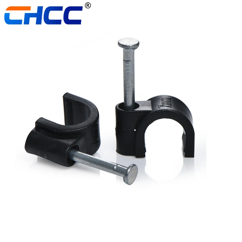 High Quality Plastic Round Cable Fixing Clip Round Nail Wire Wall Cable Holder with Clamp Circle Design Various Sizes