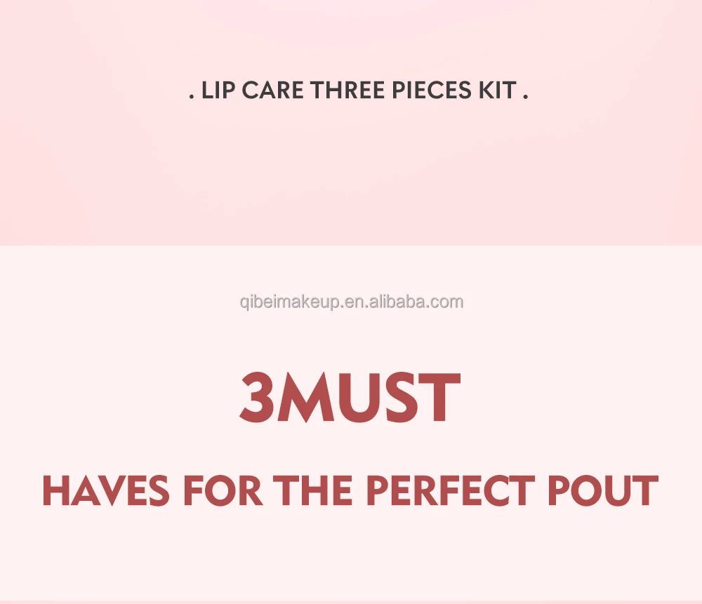 Pudaier Custom Makeup Lip Care Sets 3 Pcs Kit Long Lasting Moisturizing