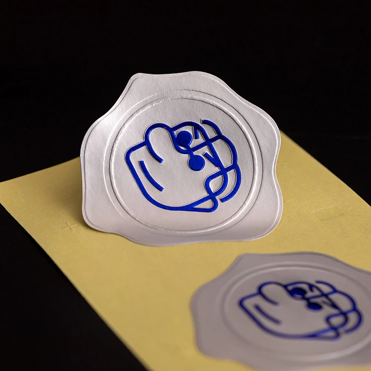 Custom Design Your Own Logo Silver Embossed Waterproof Label Stickers Sheet Printing Wholesale Self Adhesive Stickers