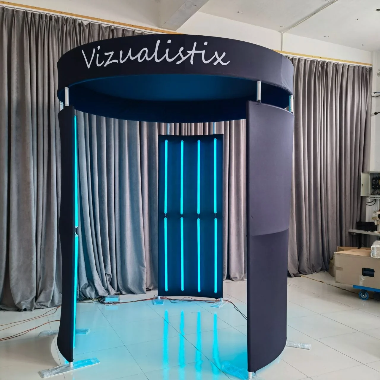 Latest 360-Degree Vogue LED Photo Booth Enclosure 10ft Advertising Stand with Newest Event Features