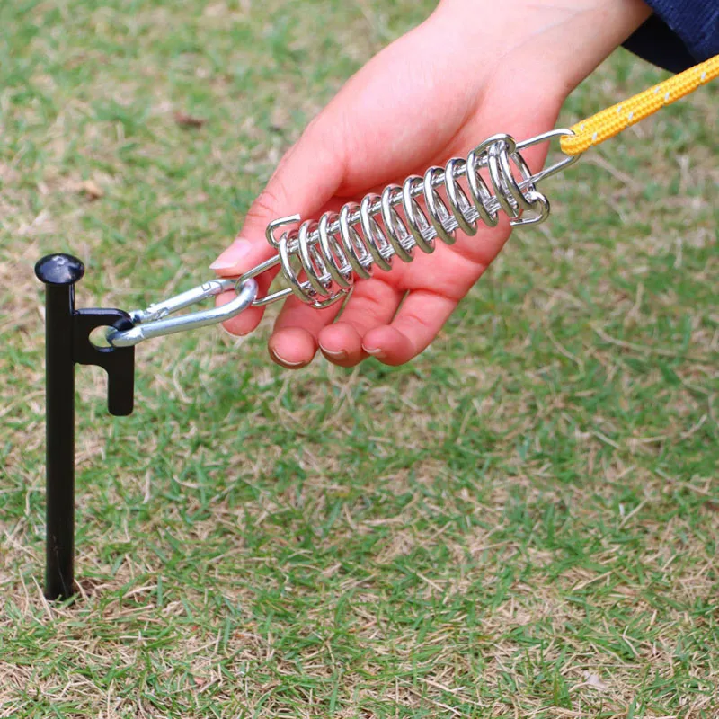 Tent Wind Spring Wind Rope Fastener Outdoor Camping High Strength Steel Awning Fastener Spring Hook Fastener