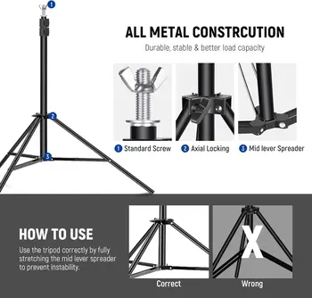 Neewer 10ft/3m Wide 6.6ft/2m High Adjustable Background Stand with 4 Crossbars Photo Studio Backdrop Support System detail image