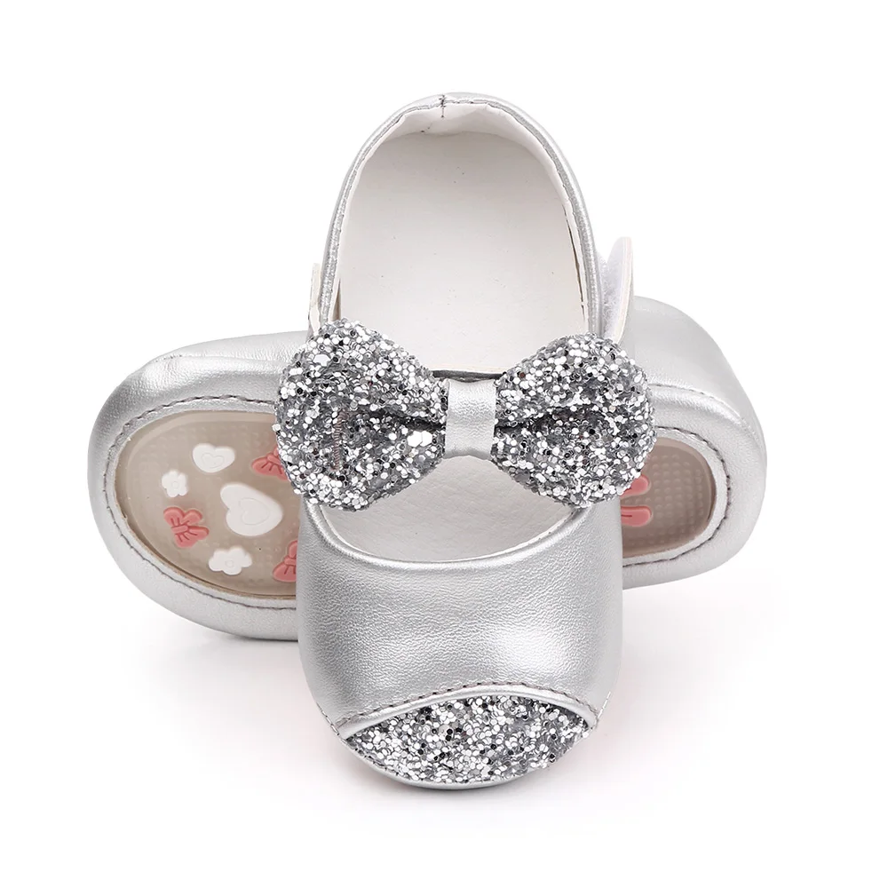 0-1 Year Old Baby Shoes Fancy Bling Bow Knot Rubber Sole Princess Shoes Newborn Toddler Shoes 2025 details