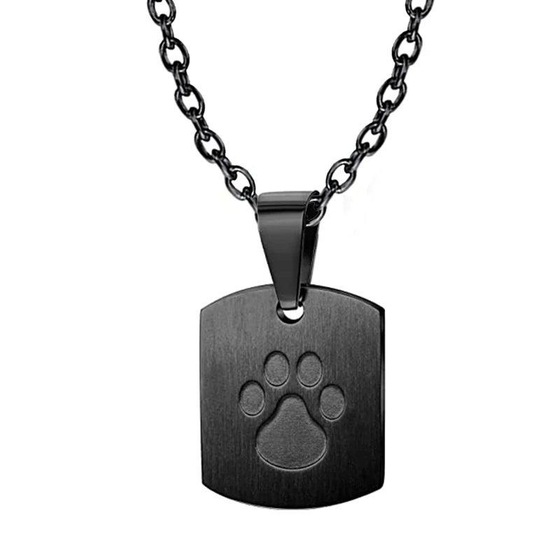 Pet Urn Necklaces for Ashes Paw Print Memorial Ash Pendant Necklace Cremation Keepsake Jewelry for Dog's Ashes with Filling Kit