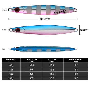 UV Flash Electroplated Glow-in-the-Dark Metal Jig, Shore Cast Slow Pitch Lure, Long Cast Fall Jig for Boat Fishing Mackerel – Metal Jig – view 5