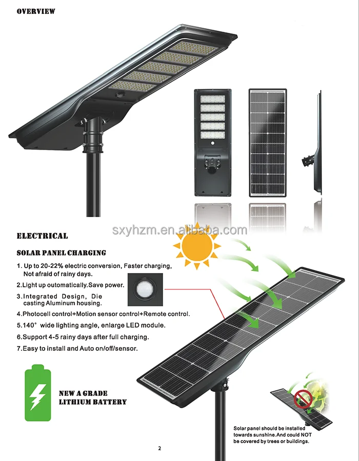Yahua Patented Black Solar Powered LED Street Light Intelligent Control 60w 80w 100w Energy Saving Street Light 2