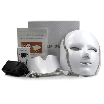 7-Color LED Phototherapy Facial Machine Handheld Red Light Therapy for Face Lips and Body with Worldwide Plug Compatibility