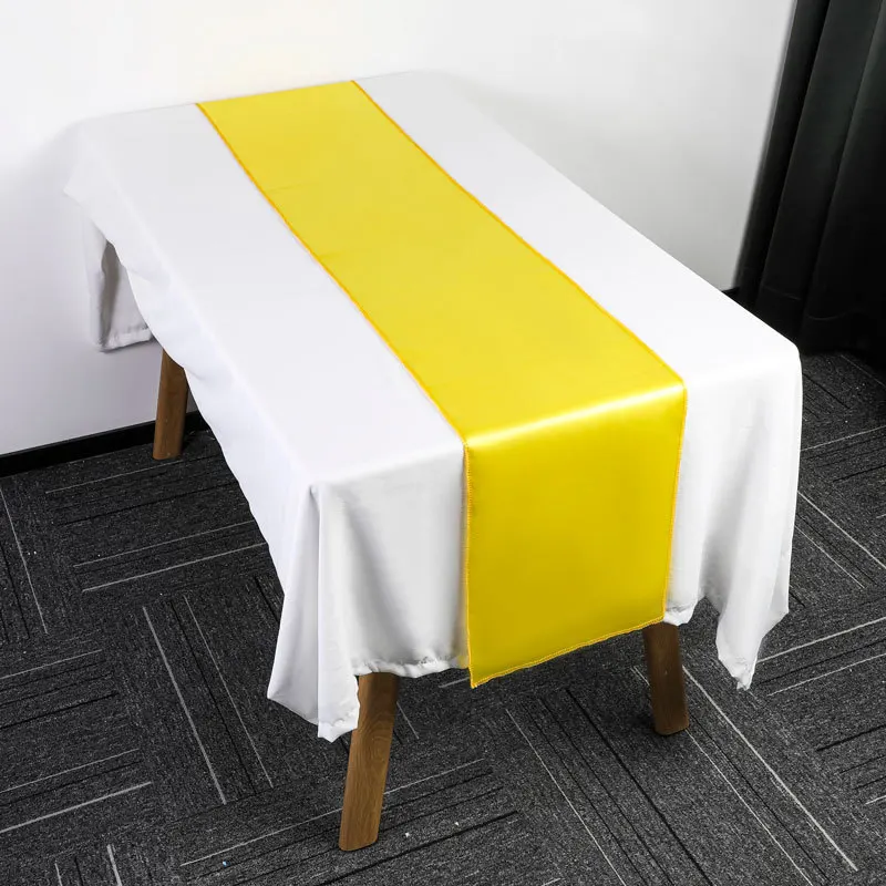 Wholesale Gold Satin Table Runner Wedding Party Banquet Hotel Table