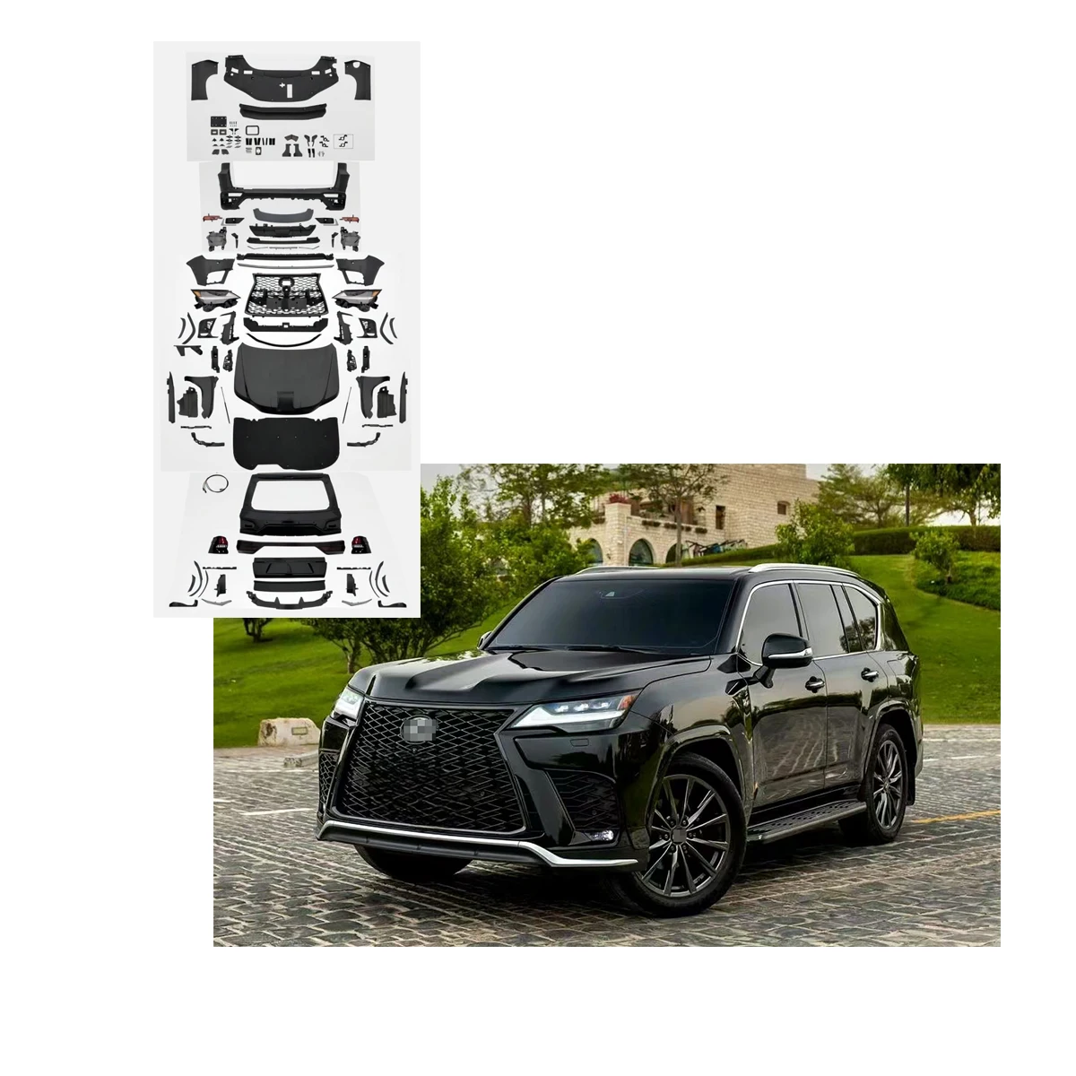 Car Facelift Bodykit for Lexus LX570-2008-2015 to LX 600