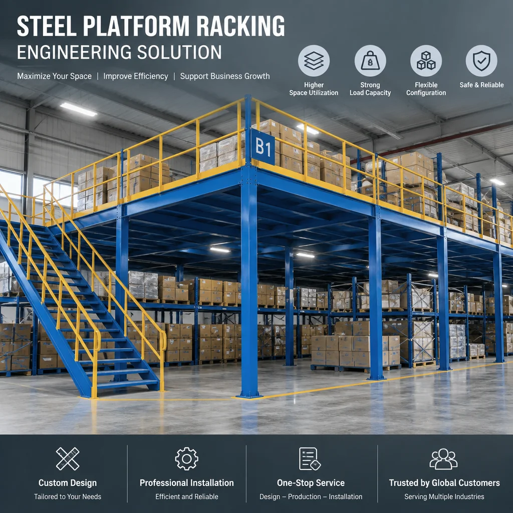 Heavy Duty Steel Mezzanine Racking Q235B Floor System