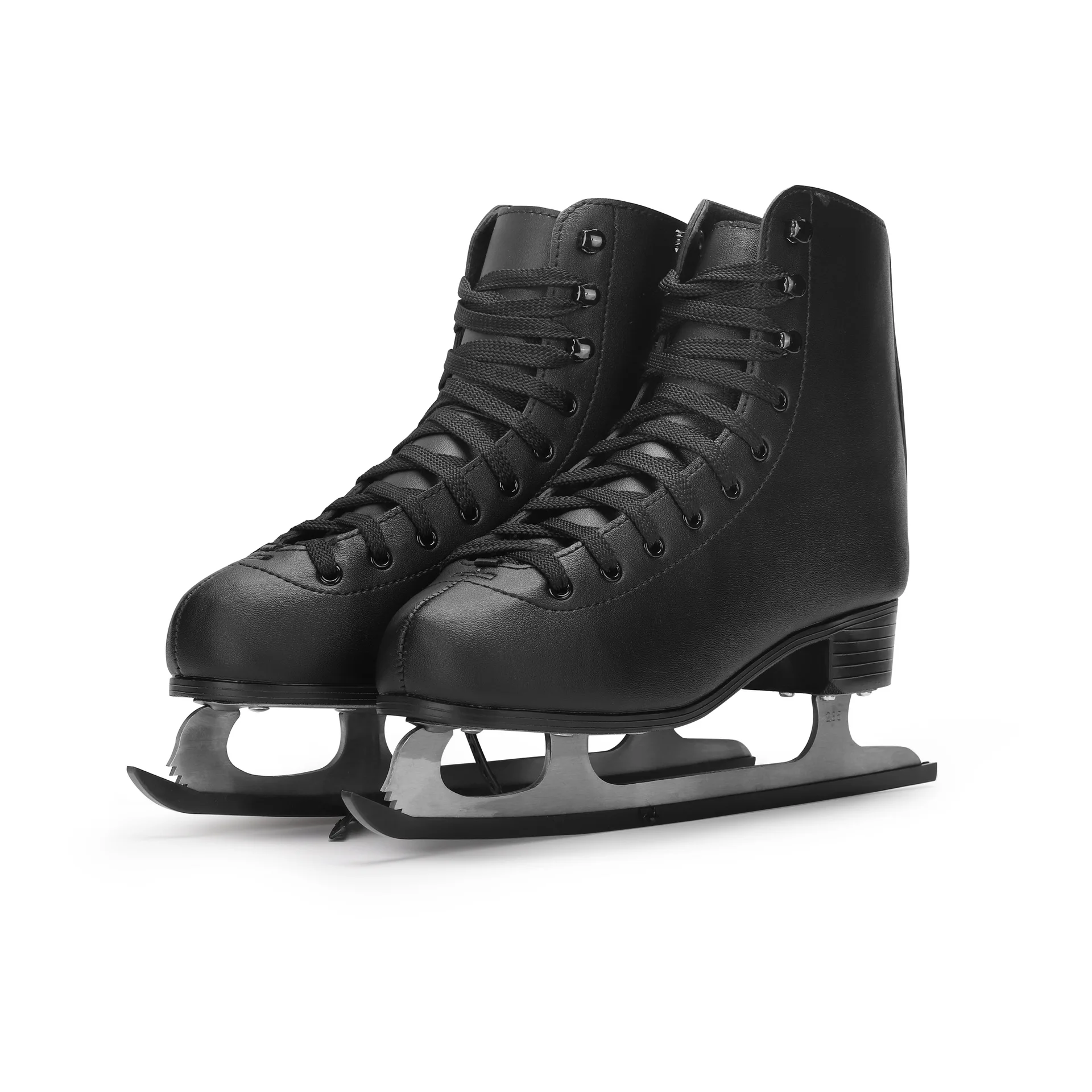 Durable Leather Figure Ice Skating Shoes Custom Logo Black and White Dance Skating Rink Rental Ice Skates for Winter