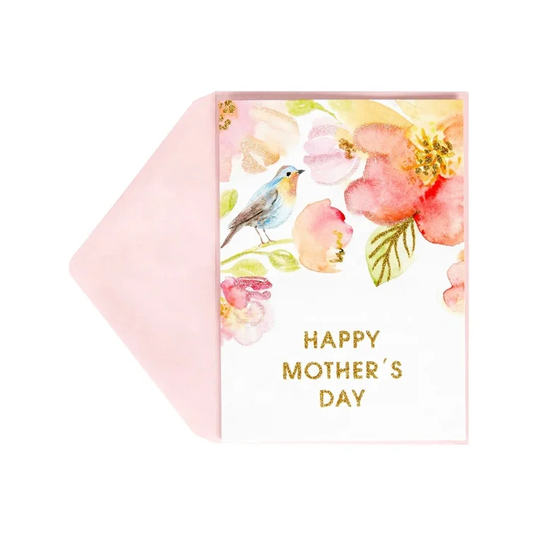 Download Hot Sale Handmade Shiny Glitter Watercolor Flower And Bird Mother S Day Love Greeting Cards Buy Mother S Day Cards Love Card Watercolor Cards Product On Alibaba Com
