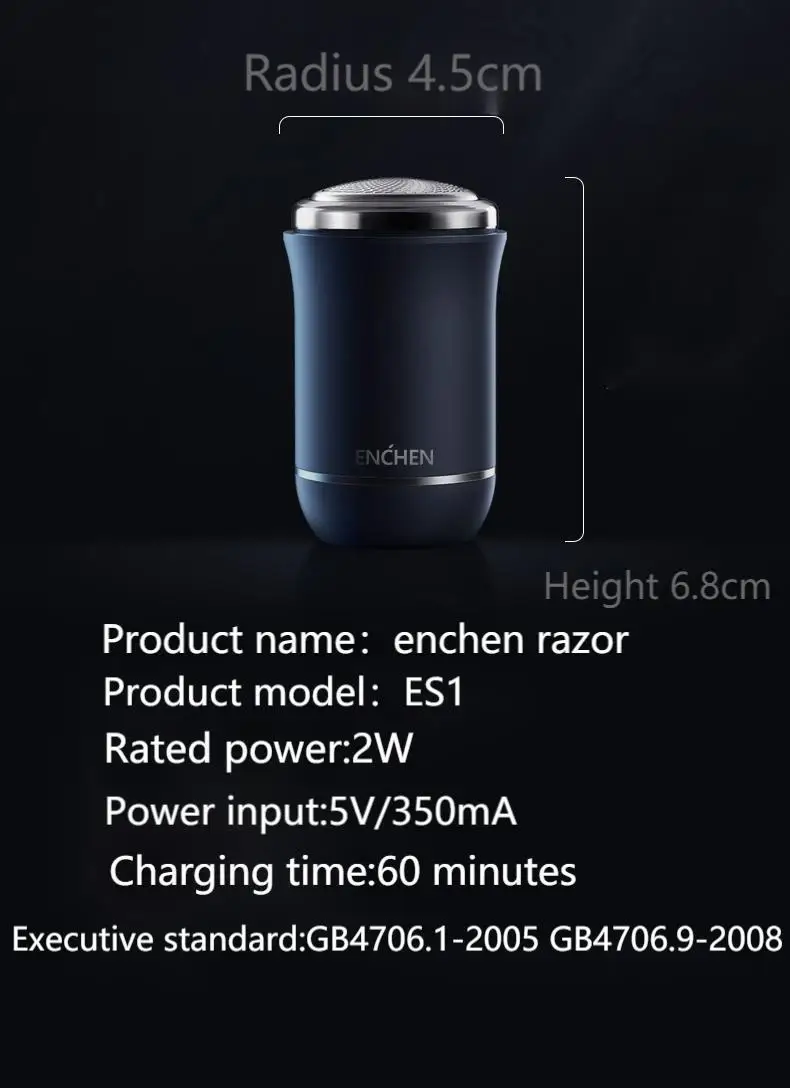 Enchen Razor ES1 IPX6 Waterproof Wet Spherical mesh flexible fit, easy to carry