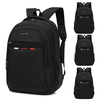 New business backpack large simple black laptop bag medium large Student waterproof school bag