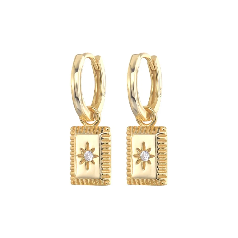 square pendant earrings