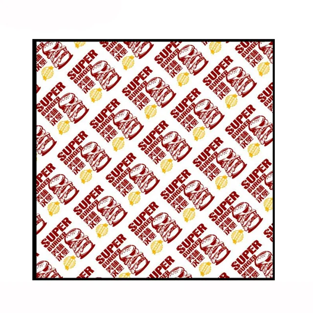 Custom food wrapping paper printed eco friendly greaseproof paper for food
