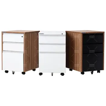 vertical modern small furniture home office beauty wheeled movable steel storage metal file mobile pedestal cabinet 3 drawer