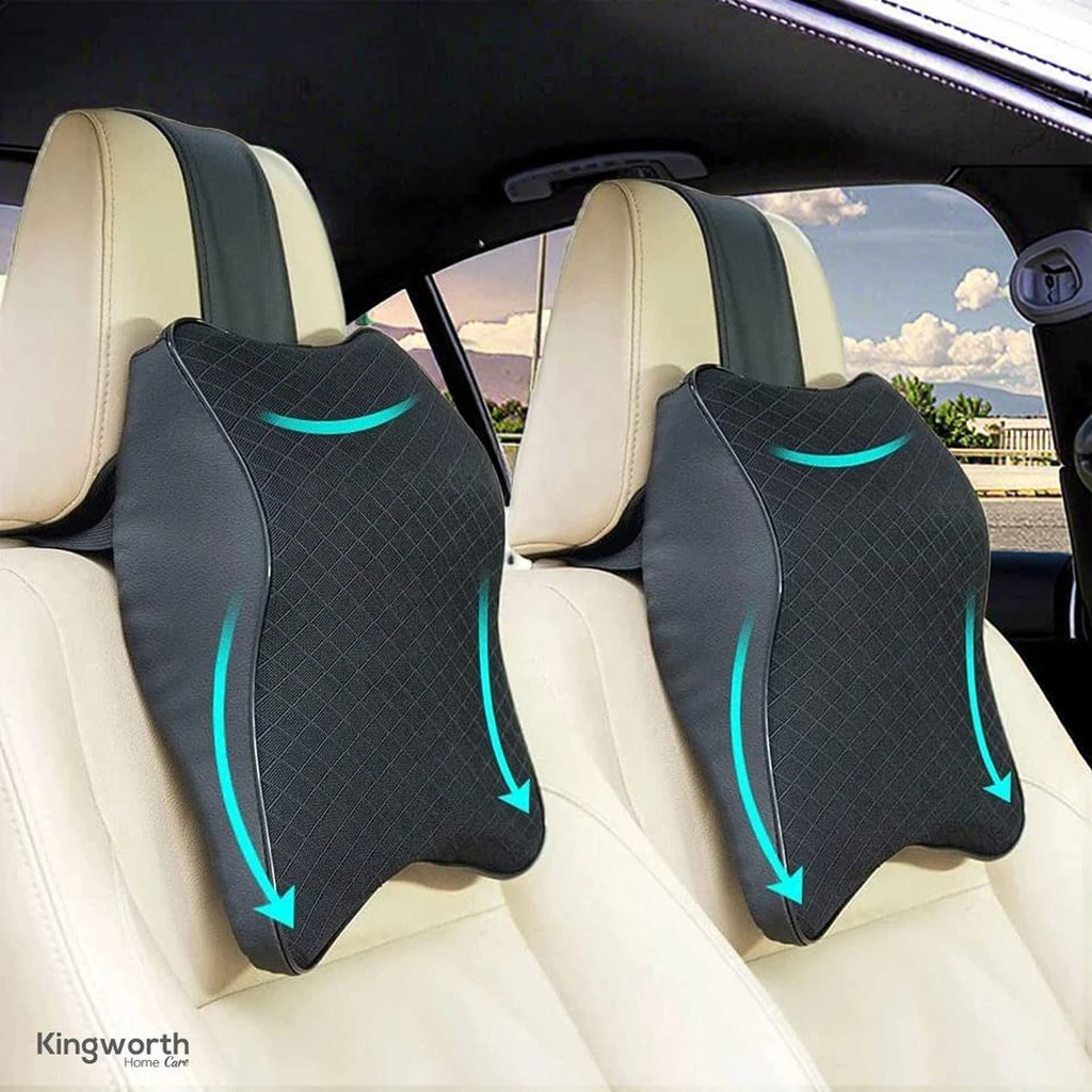 Designer Headrest Car Neck Head Pillow Cushion Set Driver Memory Foam Seat Headrest Seat Travel Lumbar Support Pillows for Car