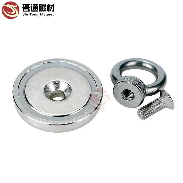 350LBS D60mm супер сильные Круглые неодимовые Salvage рыболовный магнит с болт проушиной