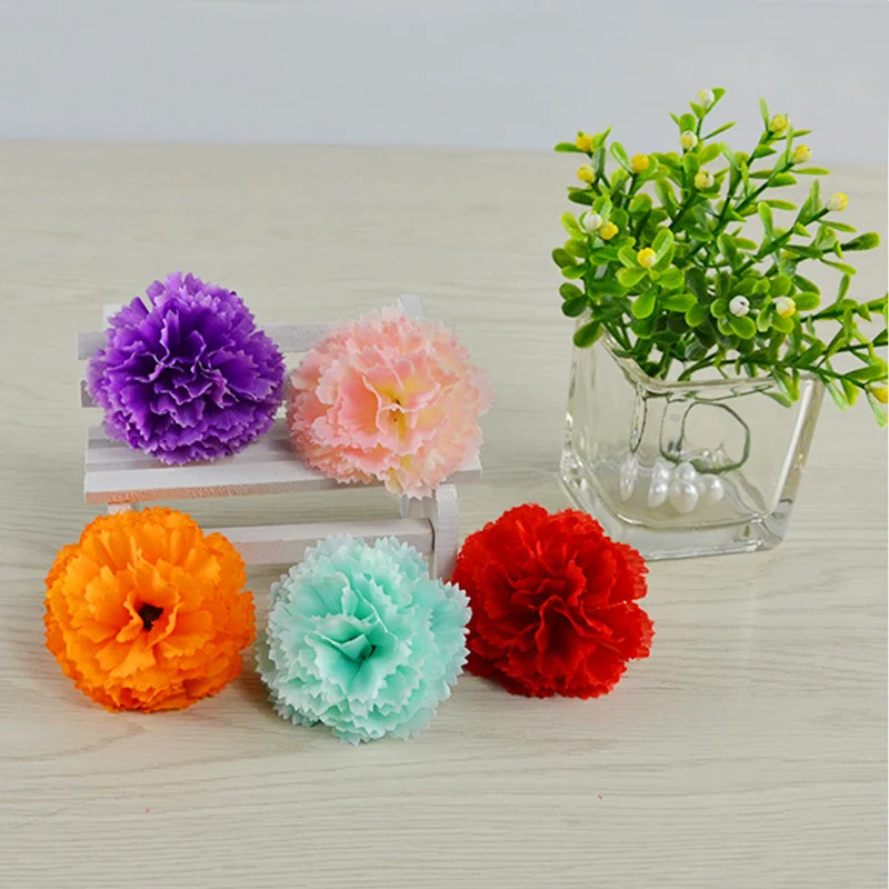 Wholesale Artificial Carnation Flower Heads Silk Flower Head Carnation