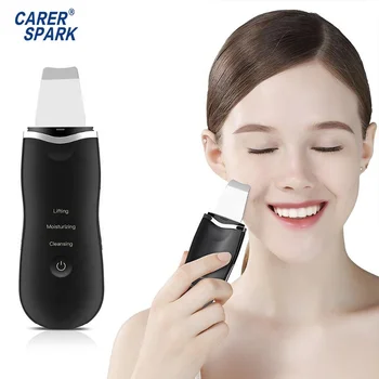 Professional Ultrasonic Facial Skin Scrubber Ion Deep Face Cleaning Comedone Extractor Sonic Peeler Skin Scrubber