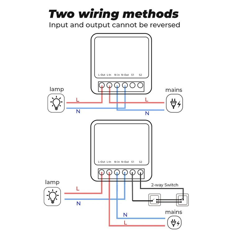 Universal 16A Mini Smart Wifi Breaker DIY Switch Support 2 Way Control Tuya Smart Wifi Switch Module
