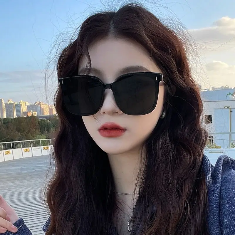Korean sunglass Korean version of trendy retro white cute girl sunglasses  main image 2
