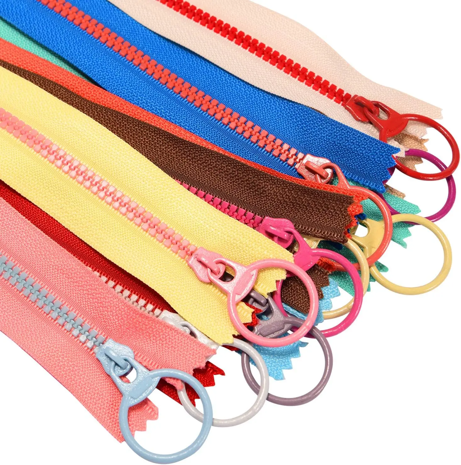 5 Closed Ring Circle Shape Slider Resin Zipper Loop Handle Plastic