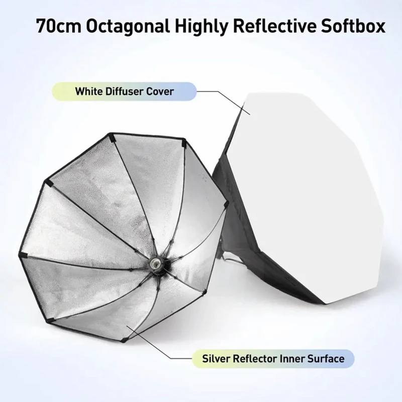 70cm Octagon Soft Box LED Mushroom Lamp Tripod Stand Kit