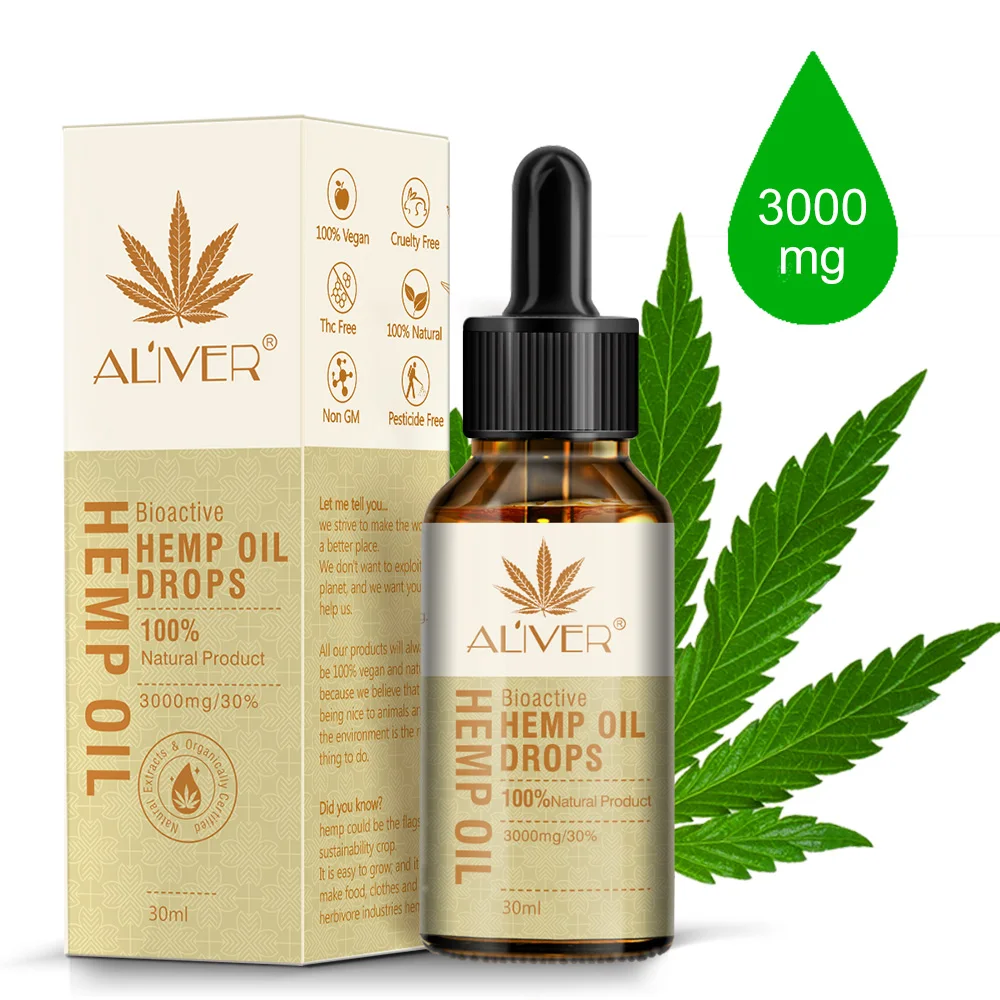 Aliver 3000mg Hemp Essentailn Oil Factory Price Cold Pressed 100% Pure ...