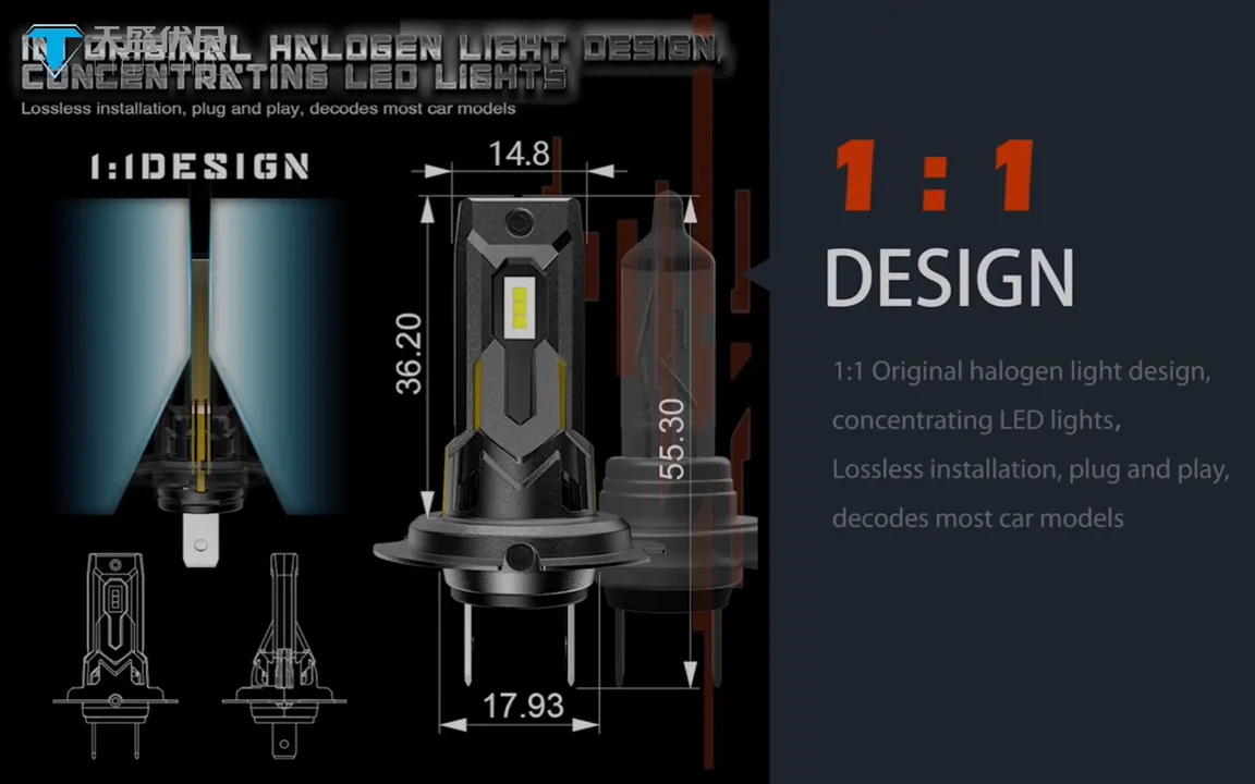 Innovative Design T7 Brightest Led Headlight Bulb H11 30w 3600lm H11