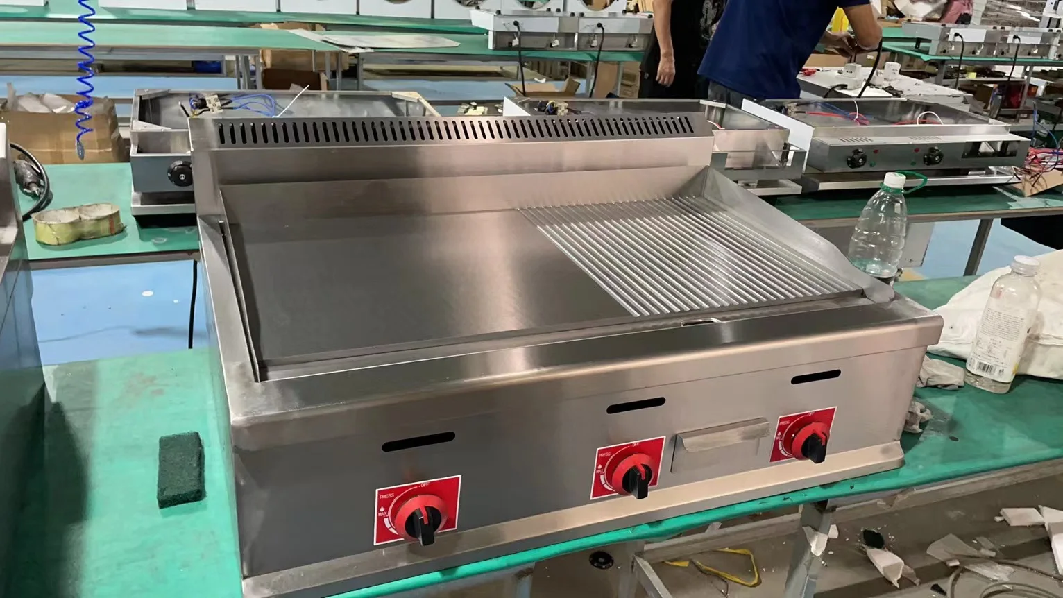 Restaurant Kitchen Equipment Commercial  Gas Grill Stainless steel Gas Griddle For Sale factory