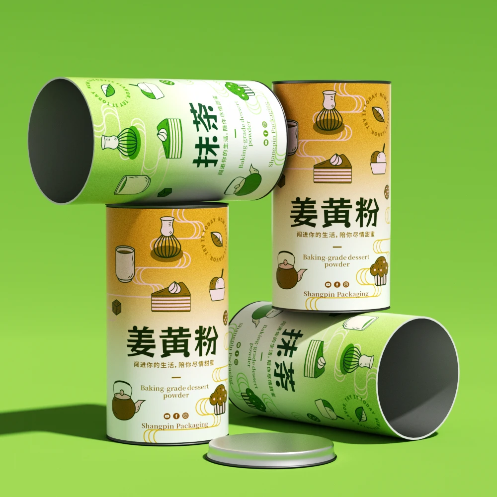 Eco Friendly Food Grade Cardboard Round Box Spice Salt Shaker Tube Jars Container Spices Packs for Loose Powder Paper Packaging