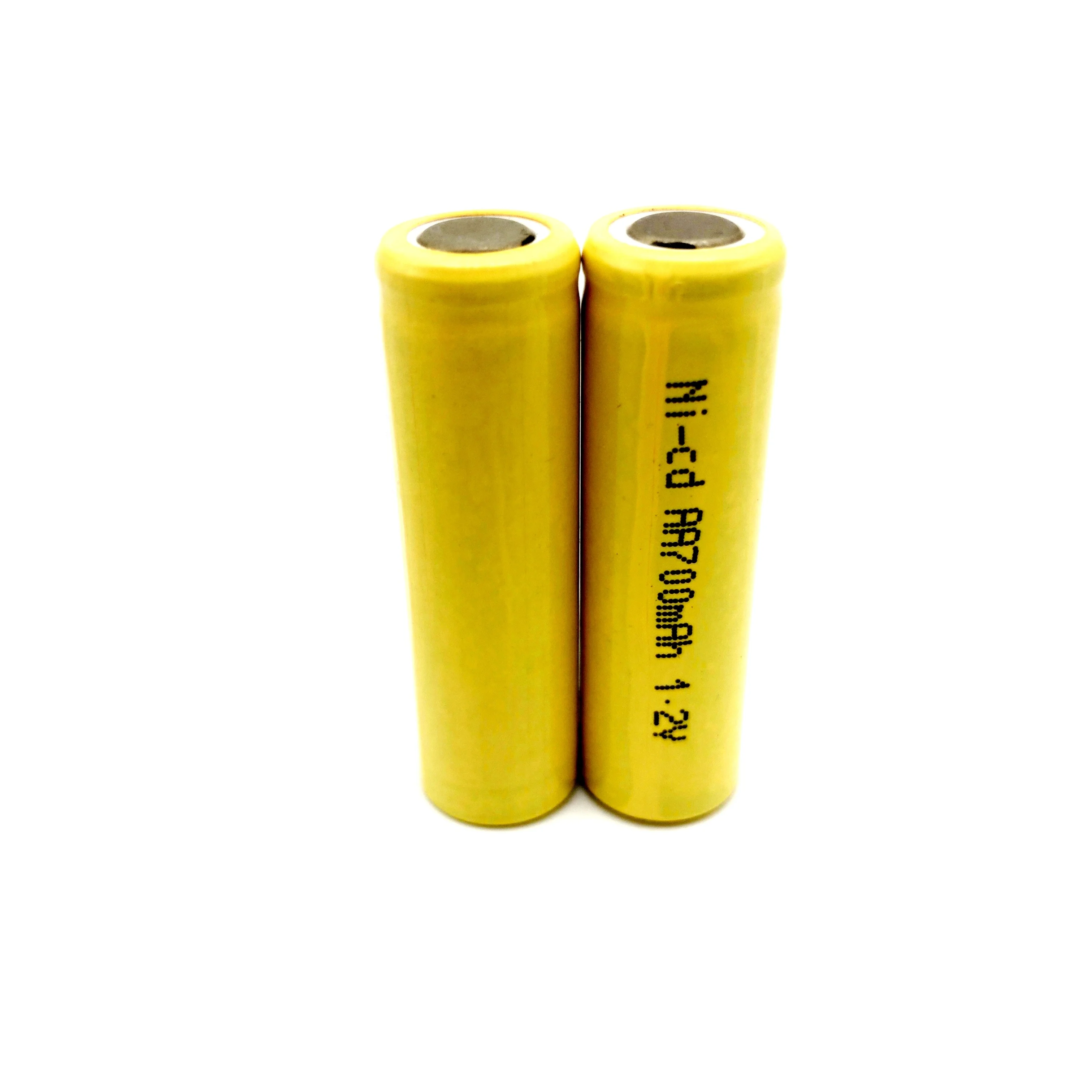 Glida Rechargeable Ni-cd battery 1.2V AA700mAh Safety Yellow PVC pack for electronic products