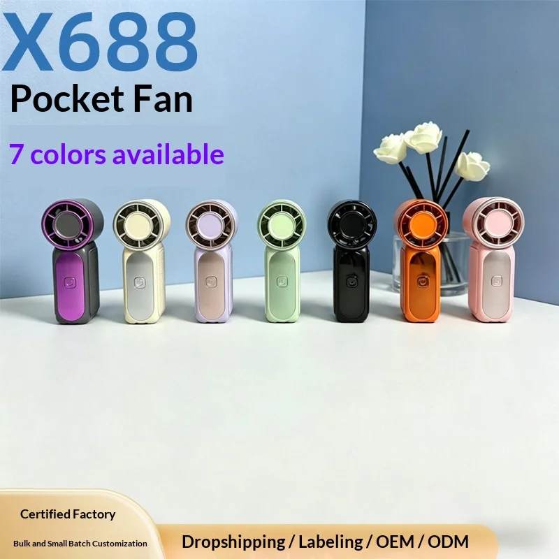 High-Speed Handheld Outdoor Portable USB Rechargeable Digital Display Brushless Motor 300-500mAh Fan Mini Fan