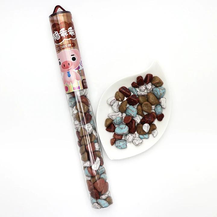 chocolate stone candy in tube