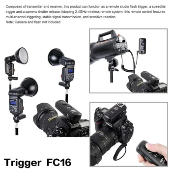 Godox Trigger FC-16 FC16 Kit Channels Wireless Flash Trigger Transmitter + Receiver Set for Canon Nikon Pentax Studio Flash detail image