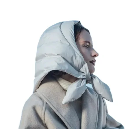 Fashion Quilted Headscarf Puffer Scarf Triangle Shawl Hood Scarf