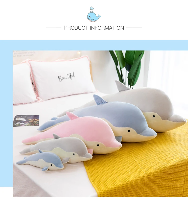 Dolphin Stuffed Animal Toys Plushie 50 Cm Soft Dolphin Stuff Plush Toy ...