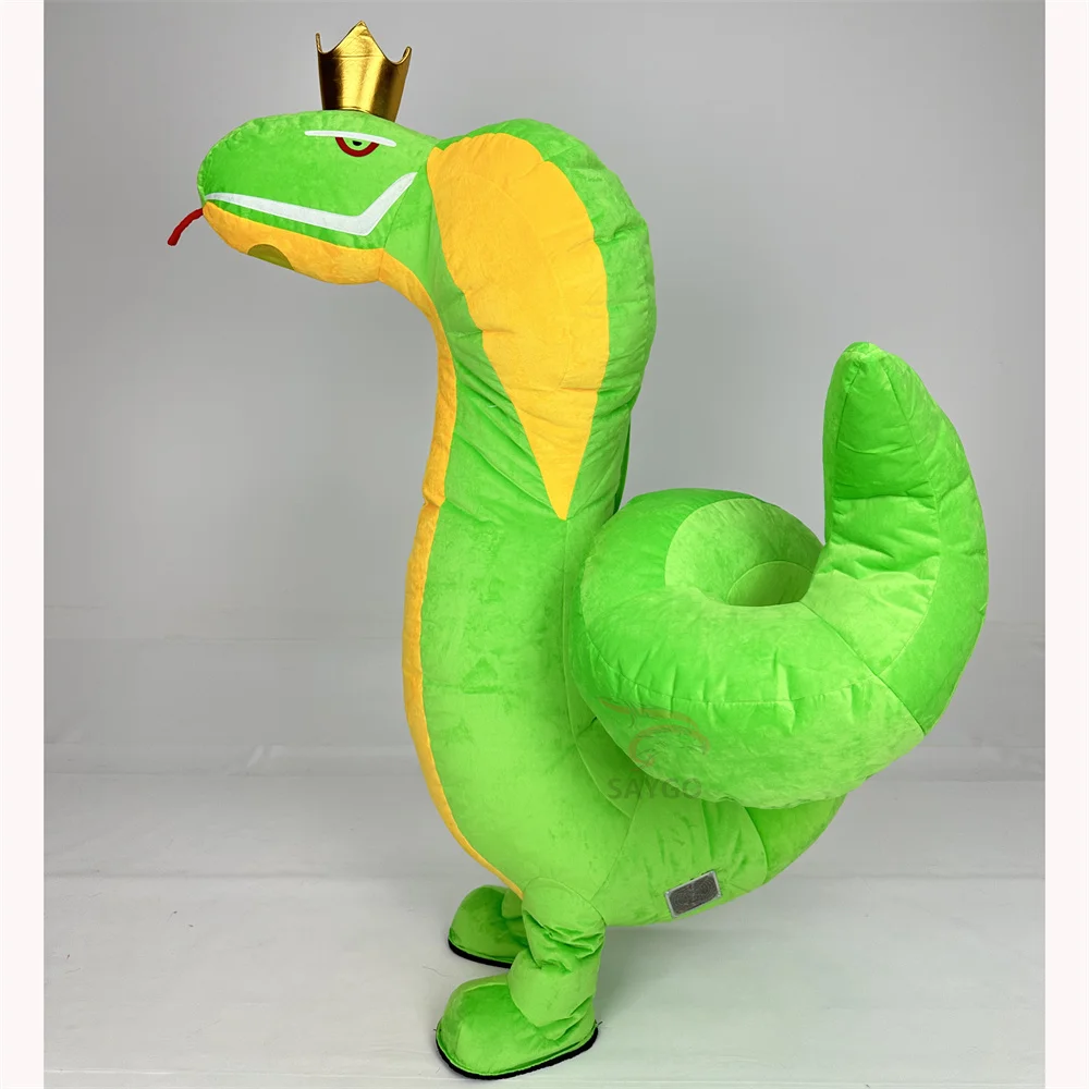 Happy Sky Commercial Unisex Full-Body Inflatable Mascot Costume Interactive Cartoon Plush Long Neck Snake for Easter/Halloween