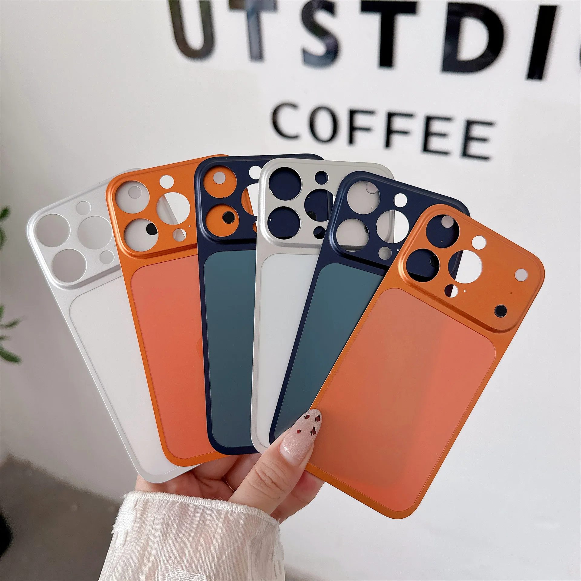 New High Quality Aluminum Oneness Posterior Membrane for iPhone 16 15 14 13 Pro Max Large Window Frosted Back Sticker Film