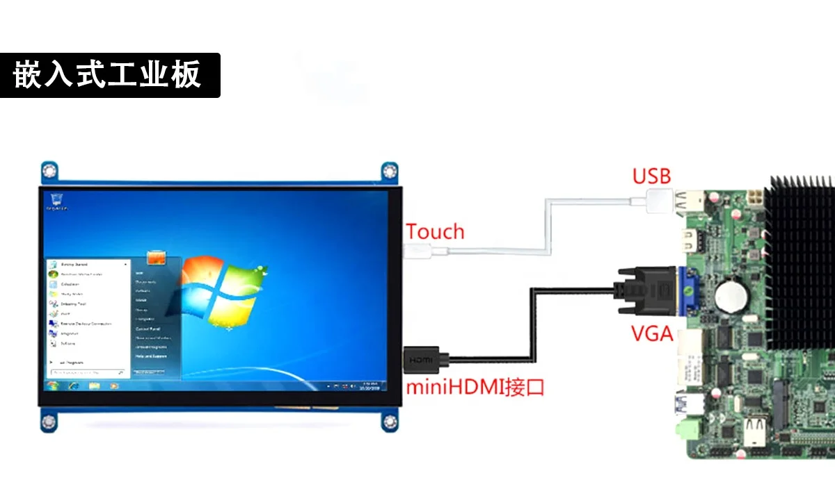7 Inch LCD 1024x600   Touchscreen Display for Raspberry Pi