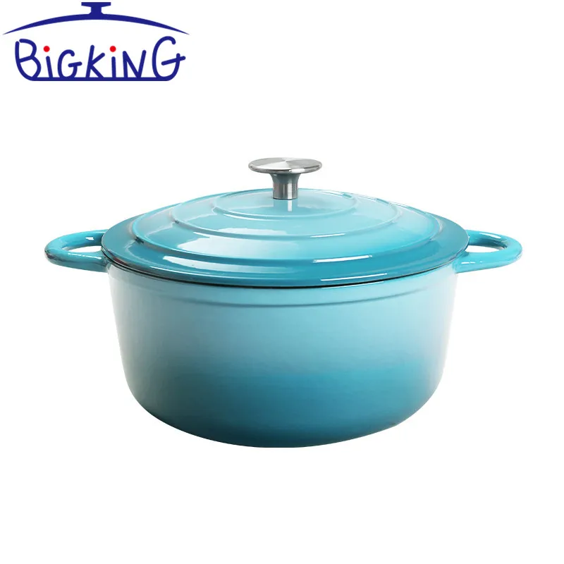 26cm Enameled Cast Iron Dutch Oven With Lid 4L Saucepan Heavy